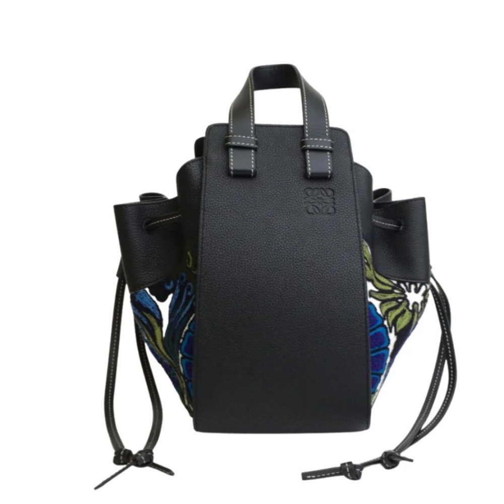 Loewe 2019 JW Anderson Collection Small Floral Embroidered Hammock Bag